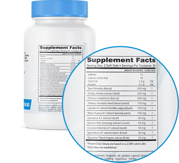 Erectin Supplement Facts